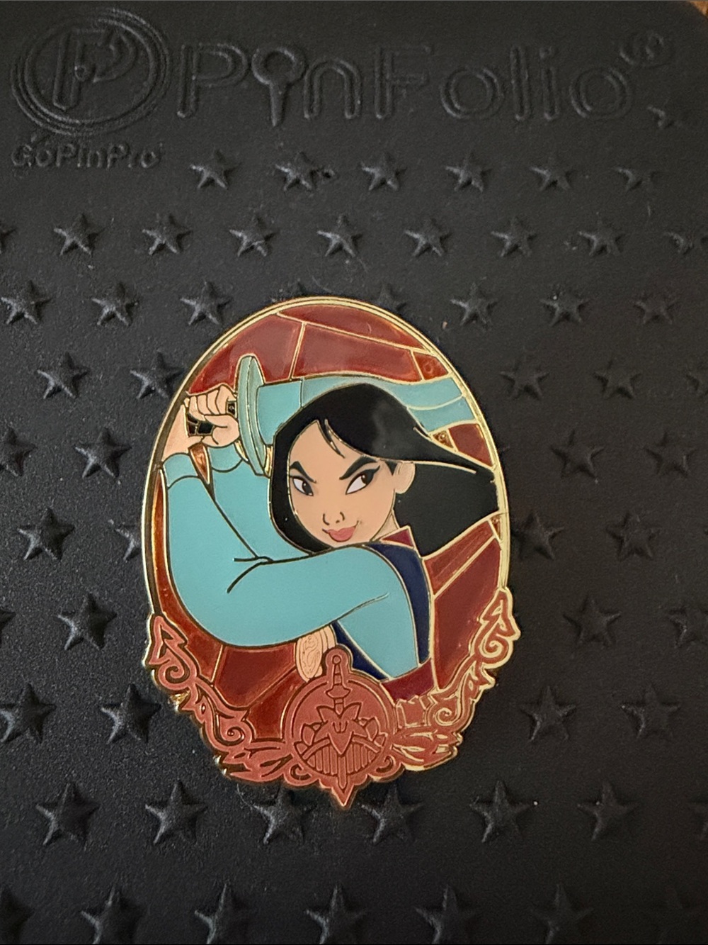 Mulan - Loungefly Disney Princess Stained Glass Portrait Enamel Pin